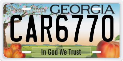 GA license plate CAR6770