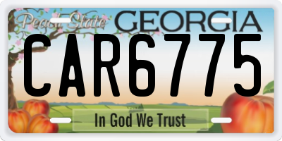 GA license plate CAR6775