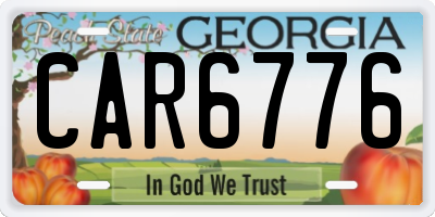 GA license plate CAR6776