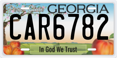 GA license plate CAR6782