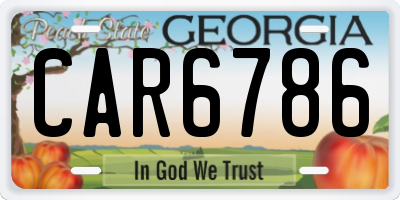 GA license plate CAR6786