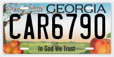 GA license plate CAR6790