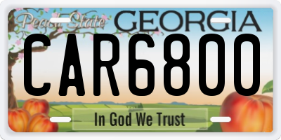 GA license plate CAR6800