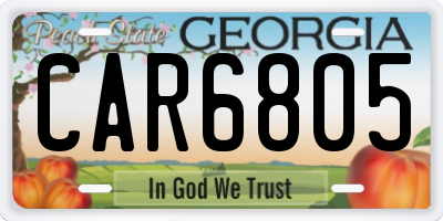 GA license plate CAR6805