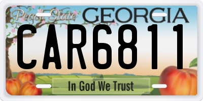 GA license plate CAR6811