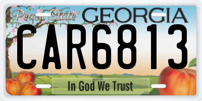 GA license plate CAR6813