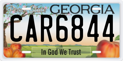 GA license plate CAR6844