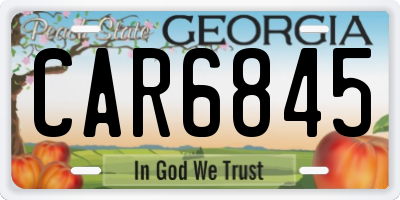 GA license plate CAR6845