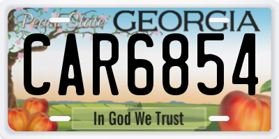 GA license plate CAR6854