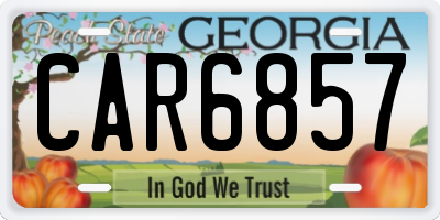 GA license plate CAR6857