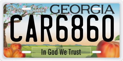 GA license plate CAR6860