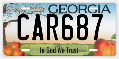 GA license plate CAR687