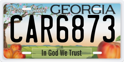 GA license plate CAR6873