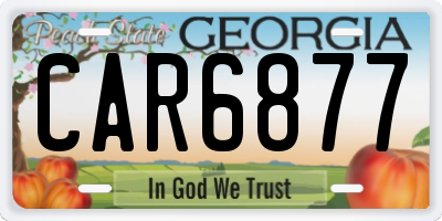 GA license plate CAR6877