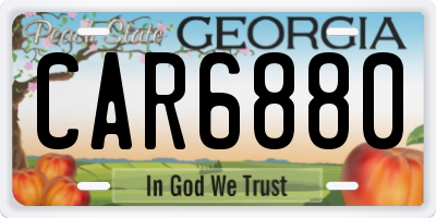 GA license plate CAR6880