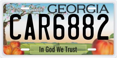 GA license plate CAR6882