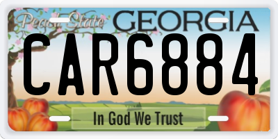 GA license plate CAR6884