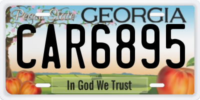 GA license plate CAR6895