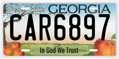 GA license plate CAR6897