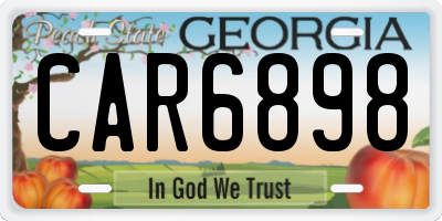 GA license plate CAR6898