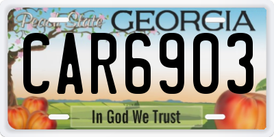 GA license plate CAR6903