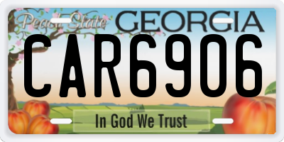 GA license plate CAR6906