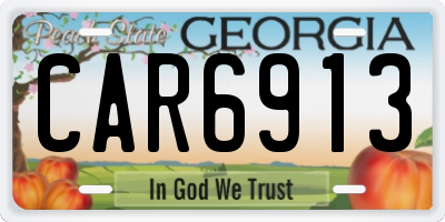 GA license plate CAR6913