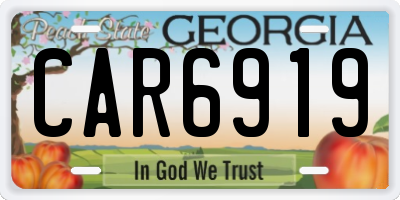 GA license plate CAR6919