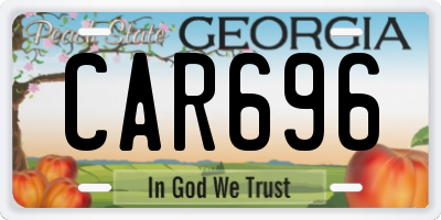 GA license plate CAR696