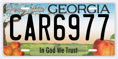 GA license plate CAR6977