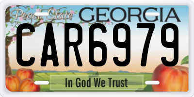 GA license plate CAR6979