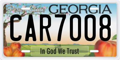 GA license plate CAR7008