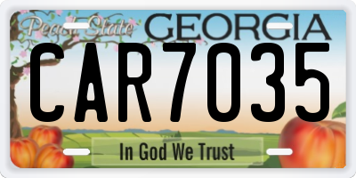 GA license plate CAR7035