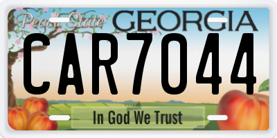 GA license plate CAR7044