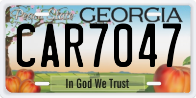 GA license plate CAR7047