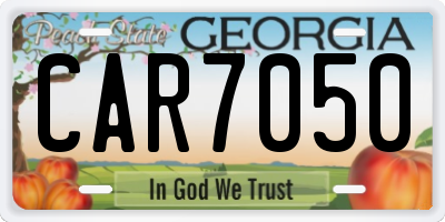 GA license plate CAR7050