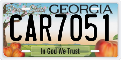 GA license plate CAR7051