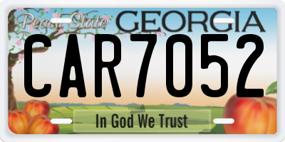 GA license plate CAR7052