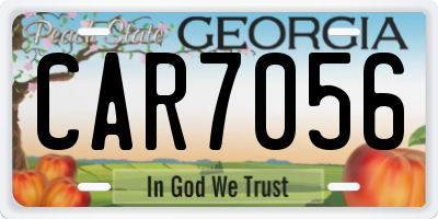 GA license plate CAR7056