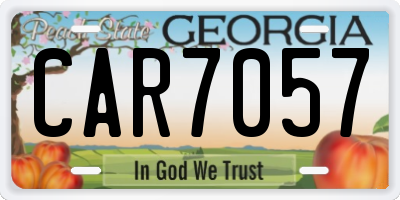 GA license plate CAR7057