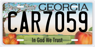 GA license plate CAR7059