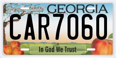 GA license plate CAR7060