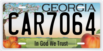 GA license plate CAR7064