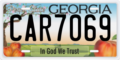 GA license plate CAR7069