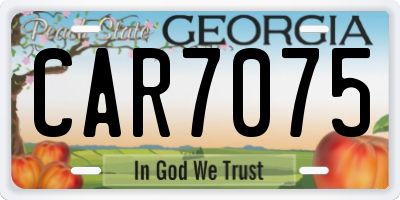 GA license plate CAR7075