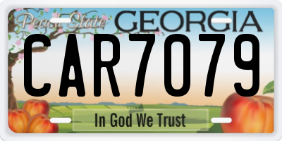 GA license plate CAR7079