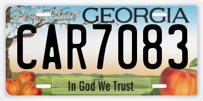 GA license plate CAR7083