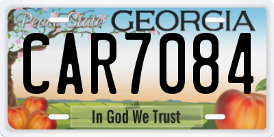 GA license plate CAR7084