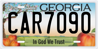 GA license plate CAR7090