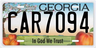 GA license plate CAR7094